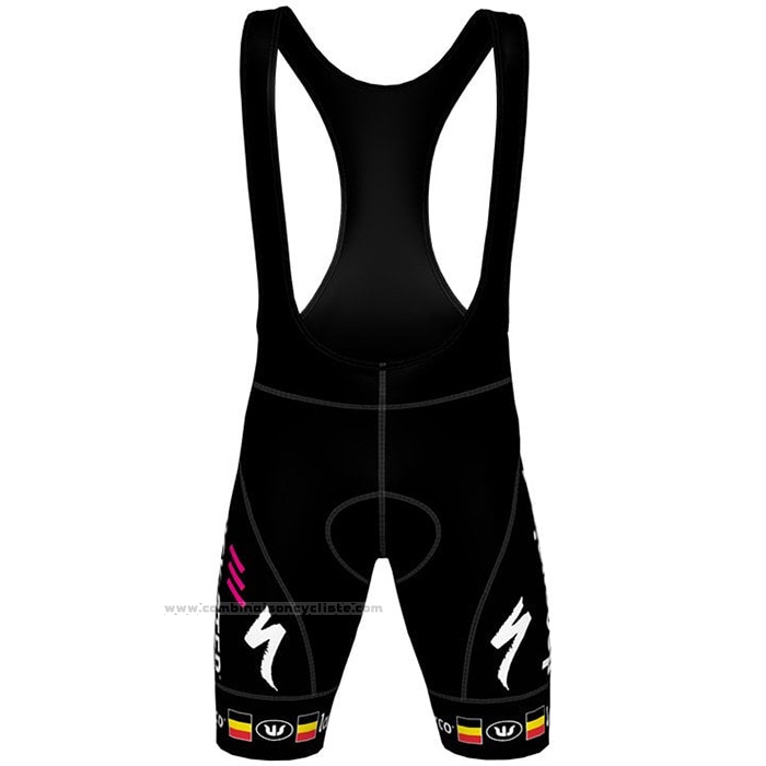 2021 Maillot Cyclisme Deceuninck Quick Step Noir Jaune Rouge Manches Courtes et Cuissard